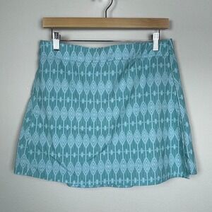 RipSkirt Hawaii Wrap Skirt Size M Aqua‎ Diamond Geo Print Pocket Length 1